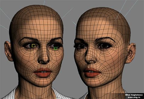 female head topology artist mihai anghelescu face topology topology character