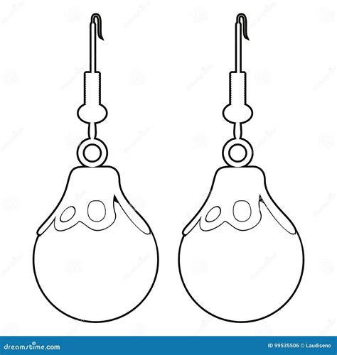 Isolated Earrings Outline Stock Vector Illustration Of Brilliant