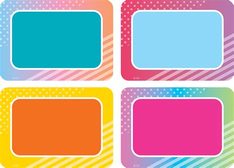 Colorful Vibes Name Tags/Labels - Multi-Pack - TCR8783 | Teacher 