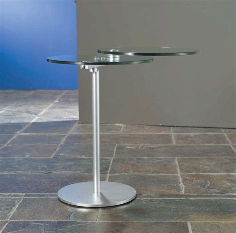 The hourglass shape of this striking side table creates visual interest while the tempered glass table top provides an open visual flow throughout. modern-glass-swivel-top-side-table.jpg 1,831×1,815 pixels | Furniture - Laptop Tables ...