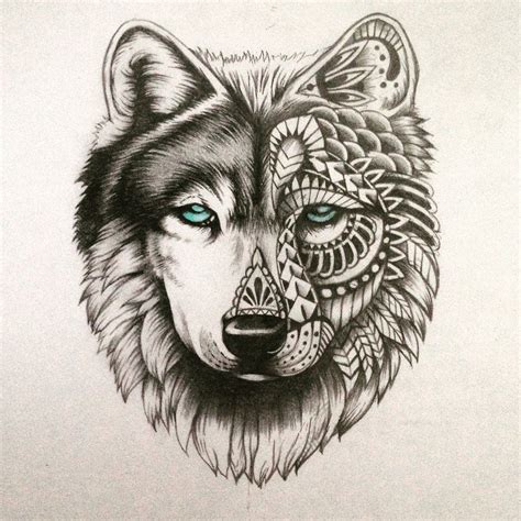 Wolf Tattoo Stencil