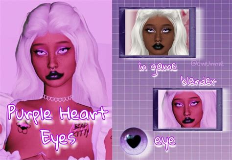 Purple Eyes Purple Heart Sims 2 Heart Eyes Face Painting Swatch