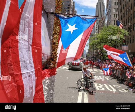 New York Cities Annual Puerto Rican Day Parade On 5th Ave Manhattan