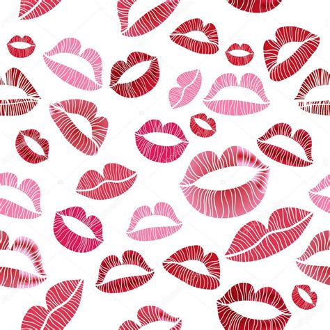 seamless hot love lips illustration kissing — stock vector © pictulandra 32711769