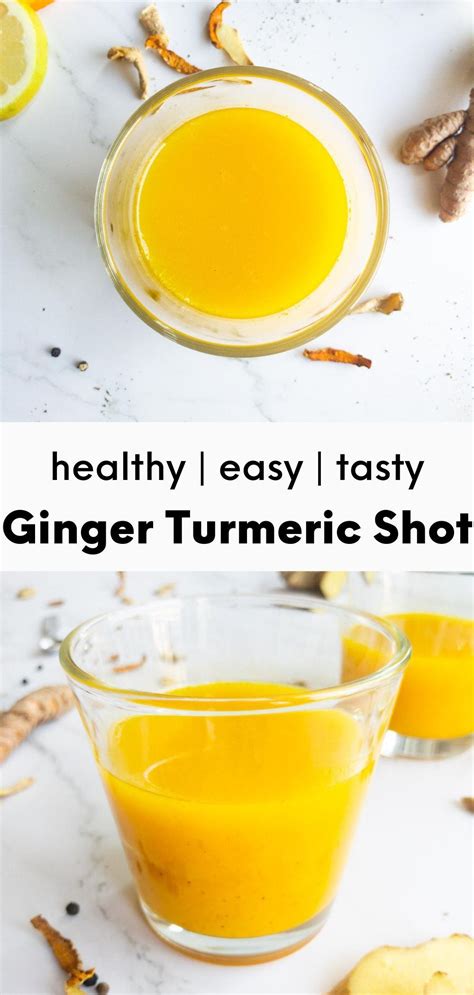 this immune boosting spicy ginger turmeric shot recipe is easy and quick to make with a blender