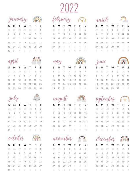Monthly 2022 Printable Calendar One Page Printable Calendar 2022 One