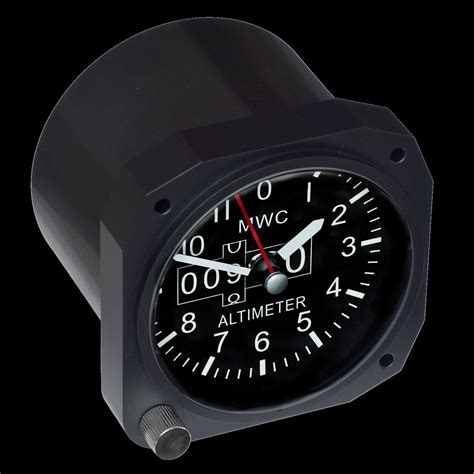 Limited Edition Replica Altimeter Instrument Desk Clock In Matt Black