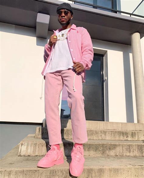 Pink Fashion Mens Fashion Streetwear Mens Outfits Pink Outfits