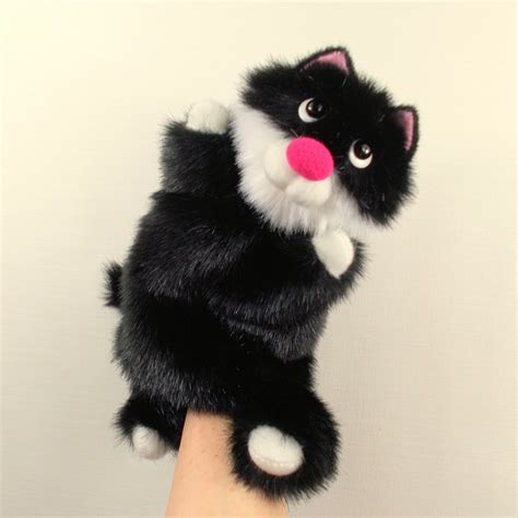 Black Cat Hand Puppet For Home Childrens Theater Etsy