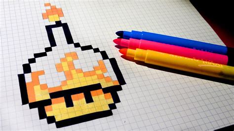Create animations in your browser. Halloween Pixel Art - How To Draw Candle Mushroom # ...