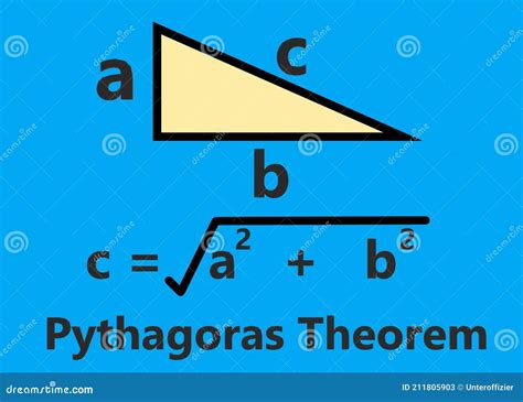 The Formula And Calculation Of Pythagoras Theorem Light Blue Backdrop