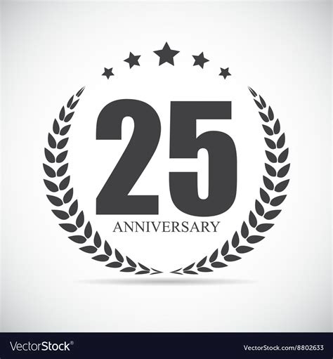 Template Logo 25 Years Anniversary Royalty Free Vector Image