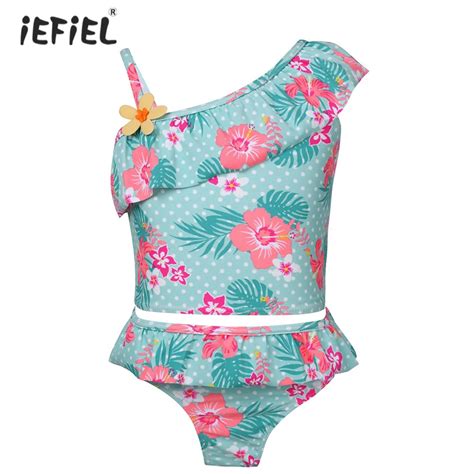 2pcs Kids Girls Floral Printed Tankinis Swimsuit Swimwear Tops With