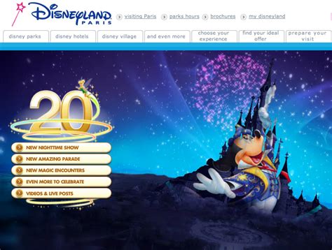 Nueva Web Del 20 Aniversario De Disneyland Paris 20 Días Para