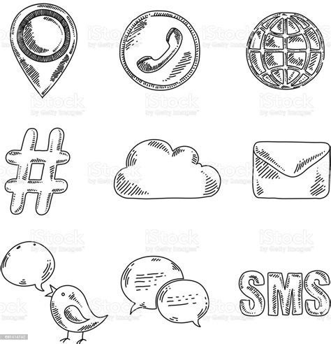 Social Media Icons Drawing Stock Illustration Download Image Now Istock