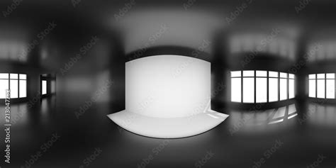 HDRi map black room light source for 3D rendering or VR ilustração do