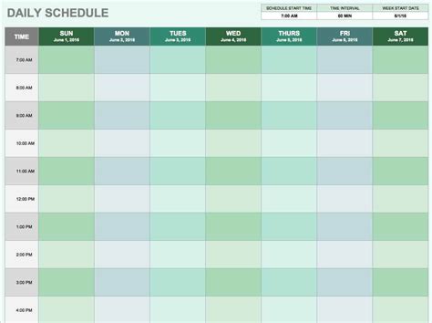 Free Daily Schedule Templates For Excel Smartsheet Within Printable