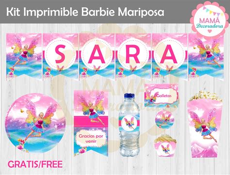 Mamá Decoradora Kit imprimible de Barbie Mariposa