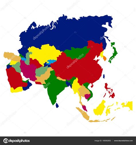 Mapa Político De Asia Vector Gráfico Vectorial © Laudiseno Imagen