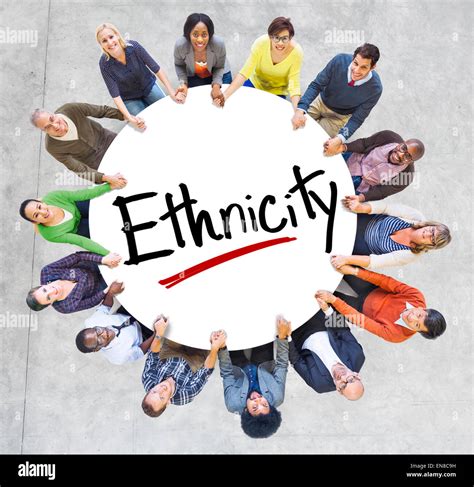 Group Of People Holding Hands Around Letter Ethnicity Stock Photo Alamy