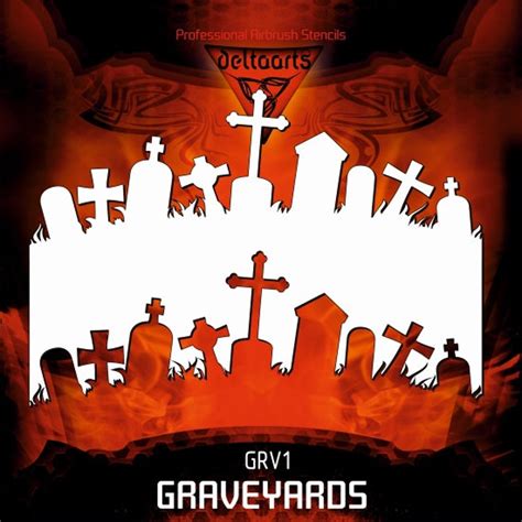 Grv1 Airbrush Stencil Template Grave Graveyards Background Etsy