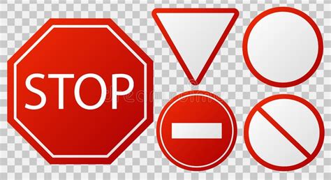 Traffic Stop Signs Red Police Restricted Road Sign To Enter Stop