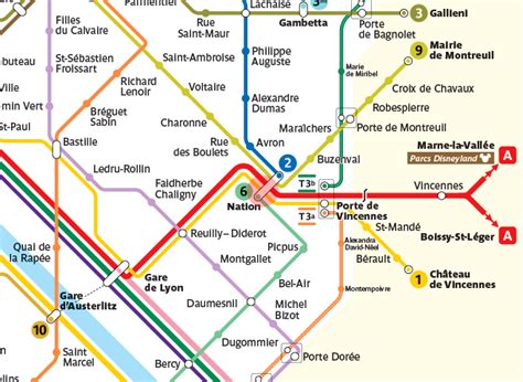 Nation Station Map Paris Metro