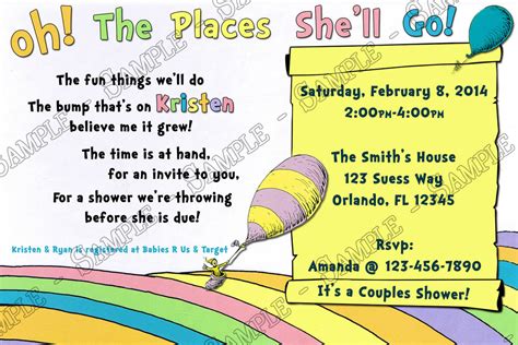 Novel Concept Designs Dr Seuss Oh The Places Youll Go Baby Shower