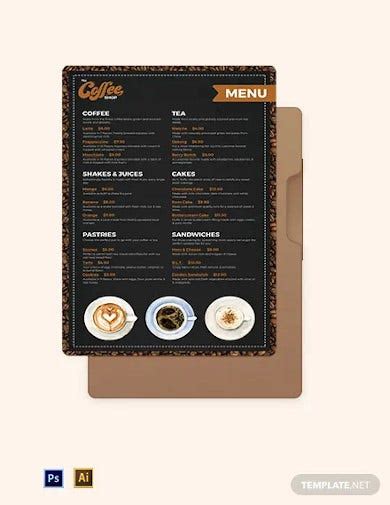 Coffee House Menu Designs Free Templates In Psd Ai Indesign