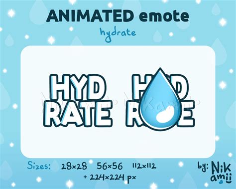 Hydrate Animated Emote Text Emote For Twitch Discord Etsy Australia