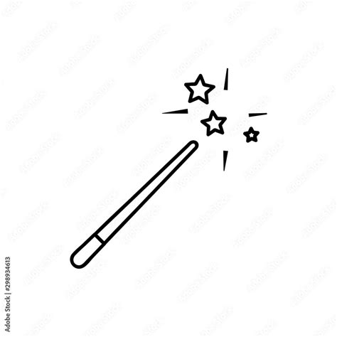 Magic Wand Outline Icon Linear Style Sign For Mobile Concept And Web
