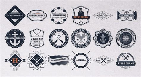 Set Of 24 Vector Vintage Logos And Badges