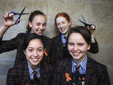 girls from st catherine s anglican school shock assembly as hair hacked off in front of 700