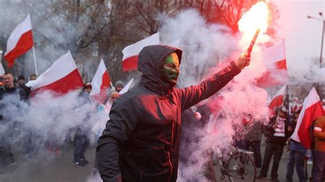 poland independence huge crowds march amid far right row bbc news