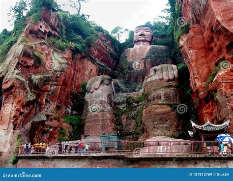 Giant Buddha Statue Near The City Of Leshan In Sichuan Province In