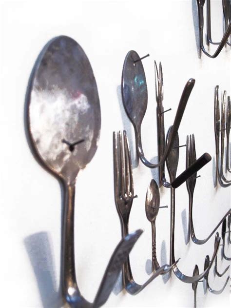 Hooks made from upcycled cutlery | Upcycled Cutlery - DIY Inspiration | Pinterest | Cutlery and ...