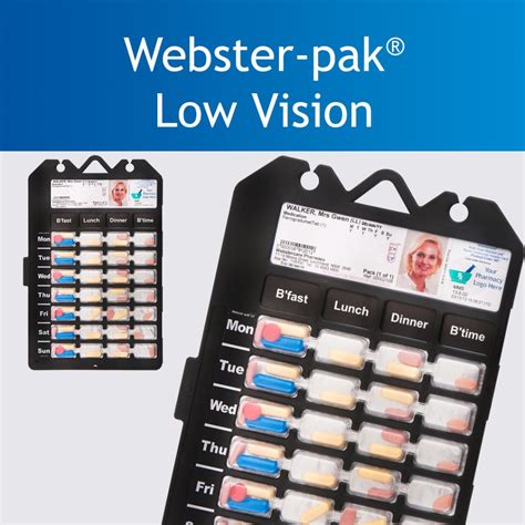 Webster Pak Low Vision Webstercare Medication Management