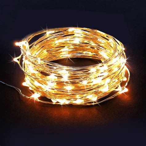 Rtgs 60 Warm White Color Led String Lights Batteries Operated On 20 Fe