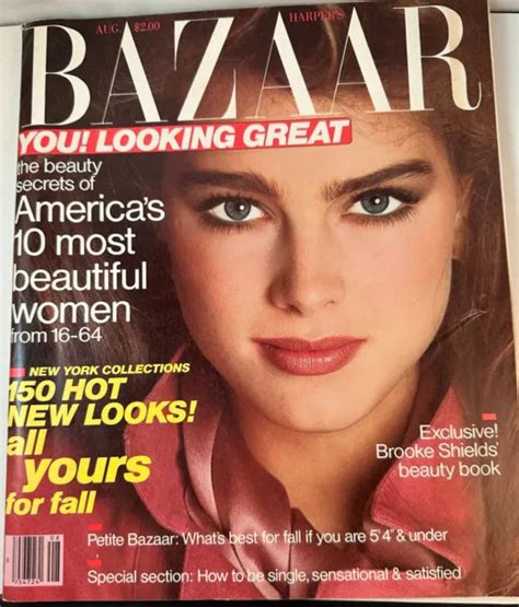 Vintage Harpers Bazaar Magazine Brooke Shields August 1981 Very Rare
