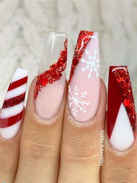 25 Beautiful Acrylic Coffin Christmas Nails Design Ideas For 2022 Entertainmentmesh Kulturaupice