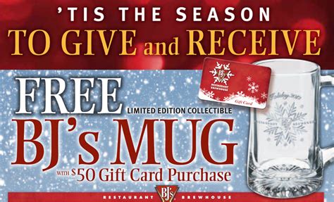 You'll either earn cash back with bj's as a bj's perks rewards. BJ's Brewhouse: FREE Collector's Mugs + Rewards with Gift Cards!! - Wheel N Deal Mama