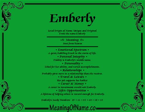 Emberly Meaning Of Name