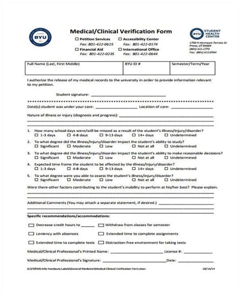 Free 41 Printable Medical Forms In Pdf Excel Ms Word