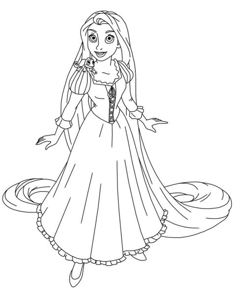 Easy Rapunzel Coloring Pages