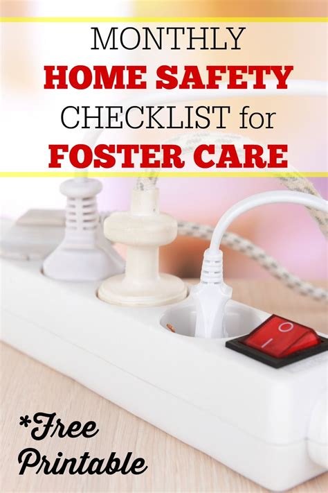 Foster Care Monthly Home Safety Checklist Safety Checklist Home
