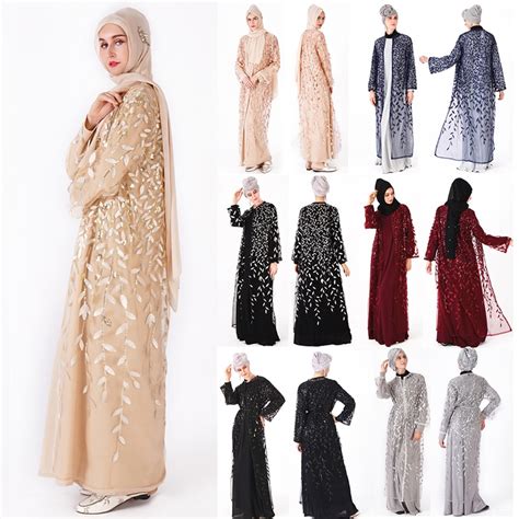 2019 mesh sequin kaftan abaya turkey dubai cardigan hijab muslim dress ramadan abayas women