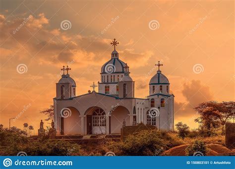 Orthodox Christian Church In Sunset Ethiopia Stock Image Image Of