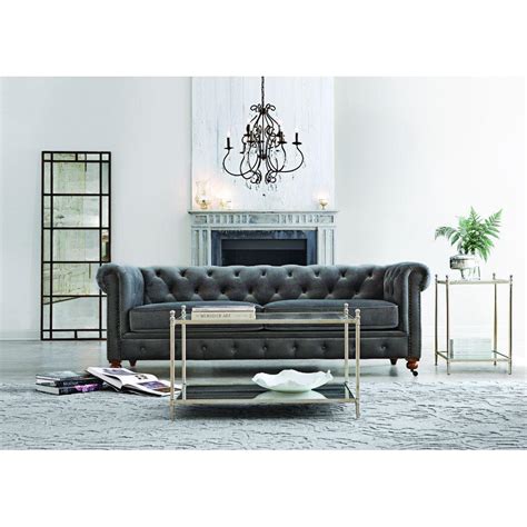 Shop furniture, decor and more. Home Decorators Collection Gordon Grey Velvet Sofa ...