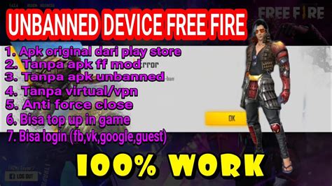 With good speed and without virus! CARA UNBANNED DEVICE FREE FIRE, TANPA APK LAIN - YouTube
