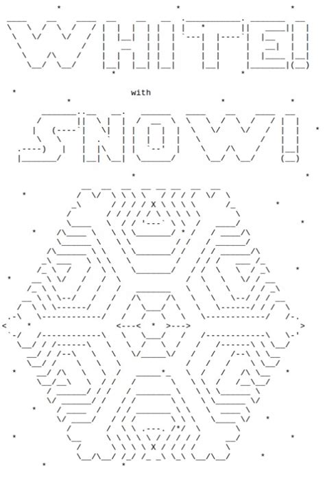Snowflakes In Ascii Text Art